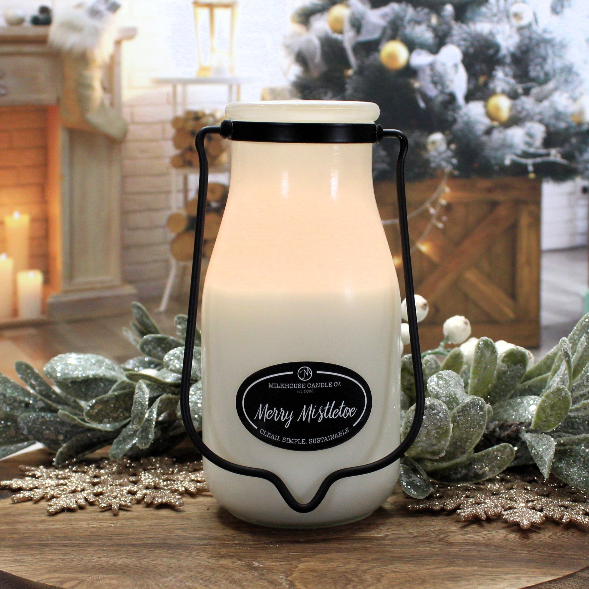 14 oz Milkbottle Candle: Merry Mistletoe - Image 2