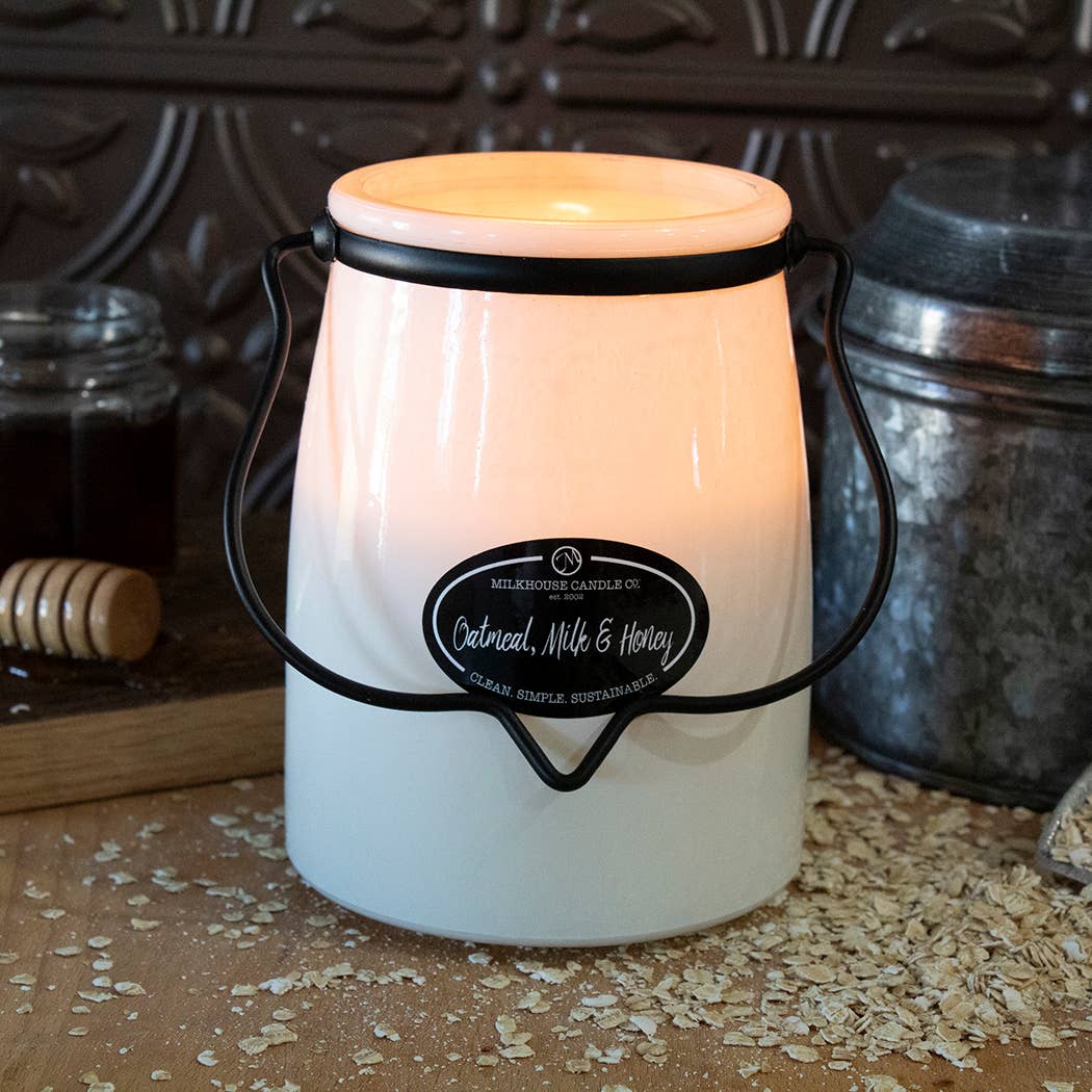 22 oz Butter Jar Candle: Oatmeal, Milk & Honey - Image 2