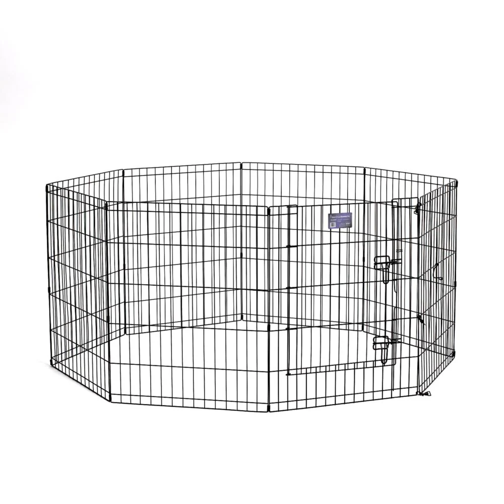 30" MidWest Black Exercise Pen with Door