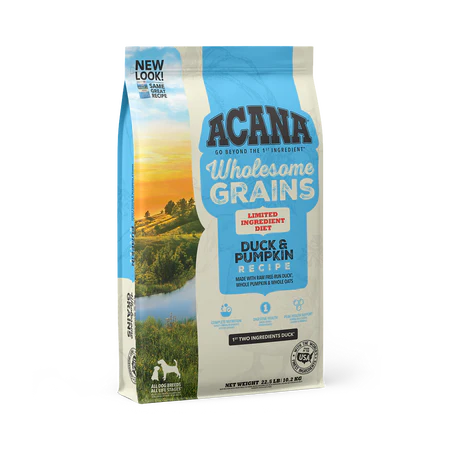 ACANA Singles Wholesome Grains, Duck & Pumpkin Recipe, Limited Ingredient Diet Dry Dog Food