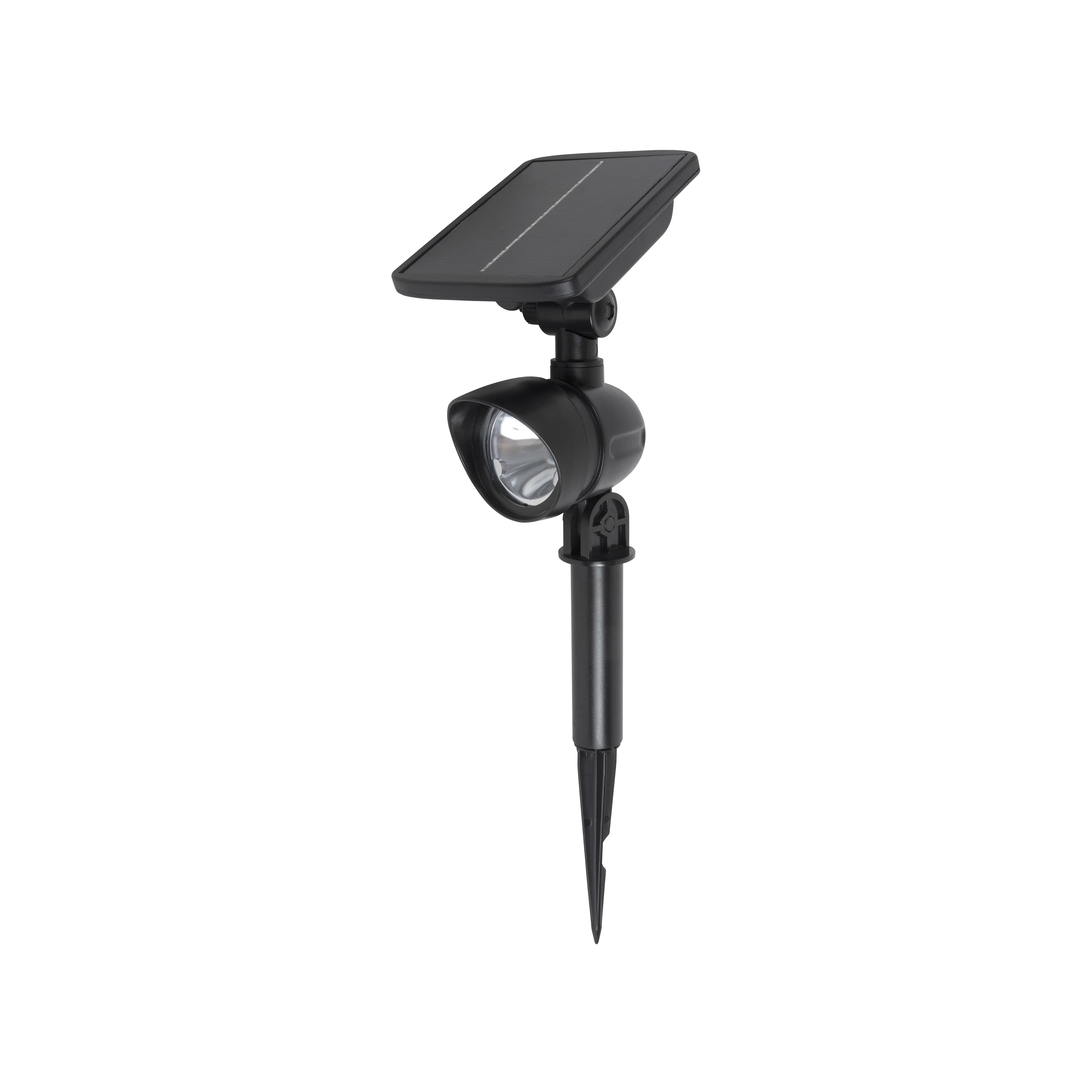 Solar Spotlight, Plastic, Black, 100 lumen