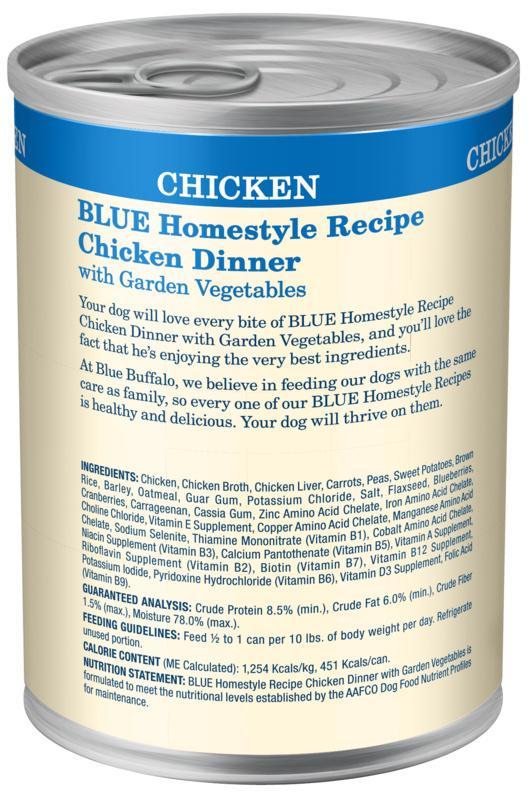Blue Buffalo Homestyle Recipe Chicken Dinner with Garden Vegetables & Brown Rice Canned Dog Food - Image 2