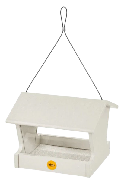 Medium Hopper Bird Feeder in Sea Salt White Recycled Plastic