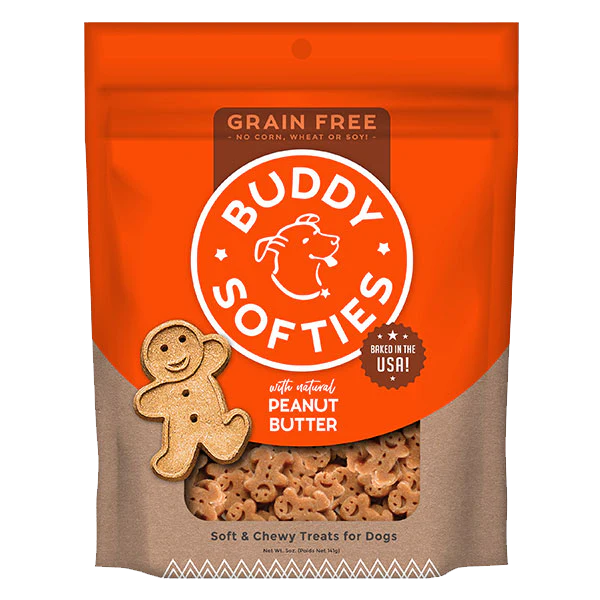 Cloud Star Buddy Biscuits Grain Free Soft and Chewy Peanut Butter Dog Treats, 5oz