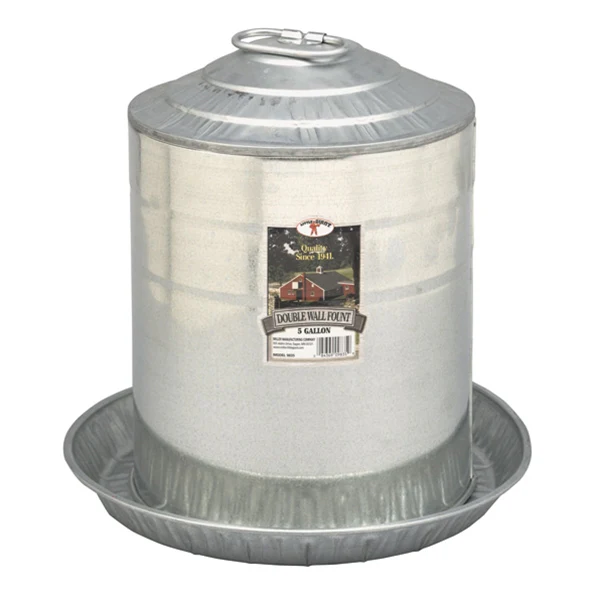 Double Wall Galvanized Poultry Fountain - 3 sizes available - Image 3
