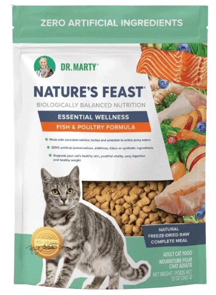 Dr Marty Nature’s Feast Essential Wellness Fish & Poultry Freeze-Dried Raw Cat Food
