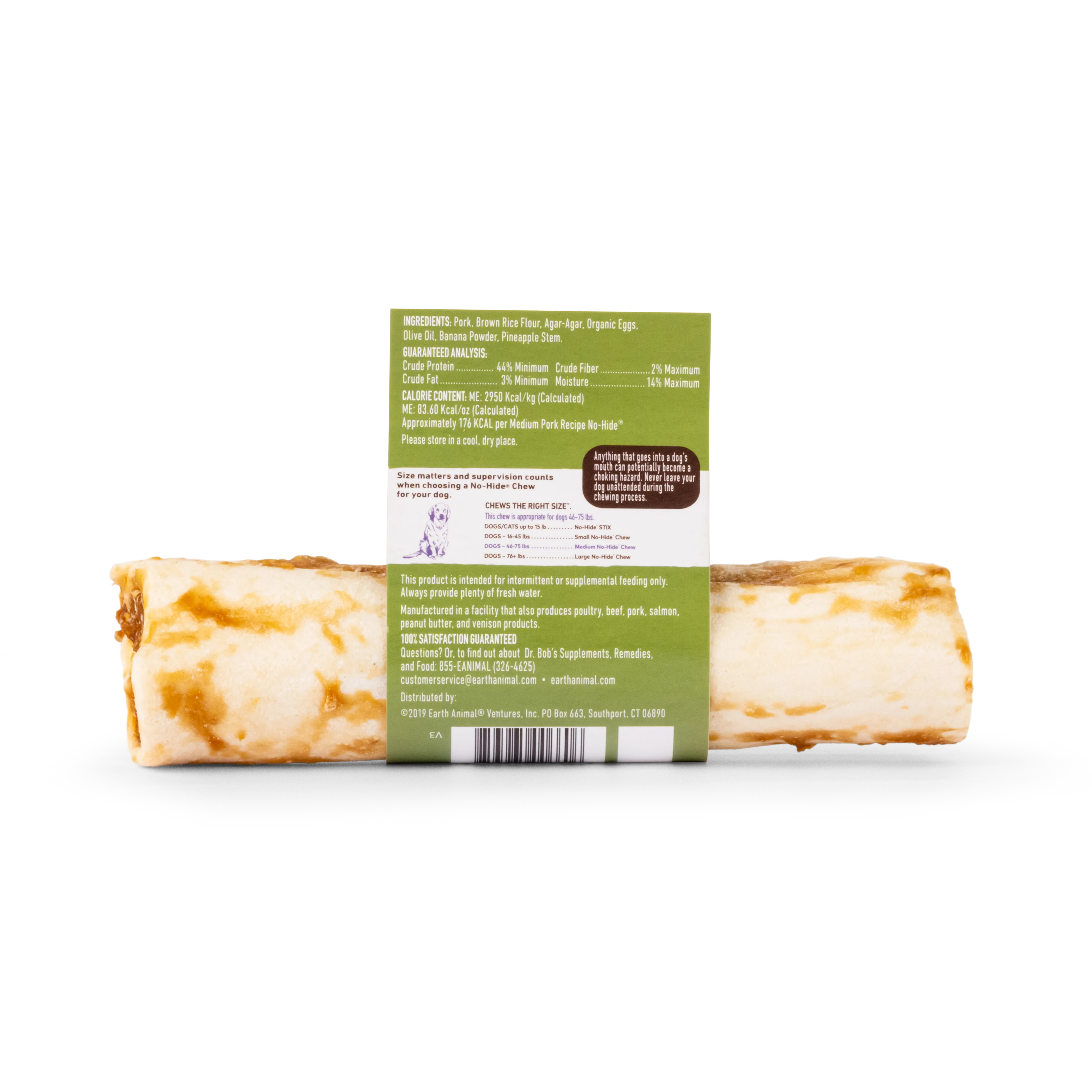 Earth Animal Pork No-Hide® Wholesome Dog Chews - Medium, 7" - Image 3