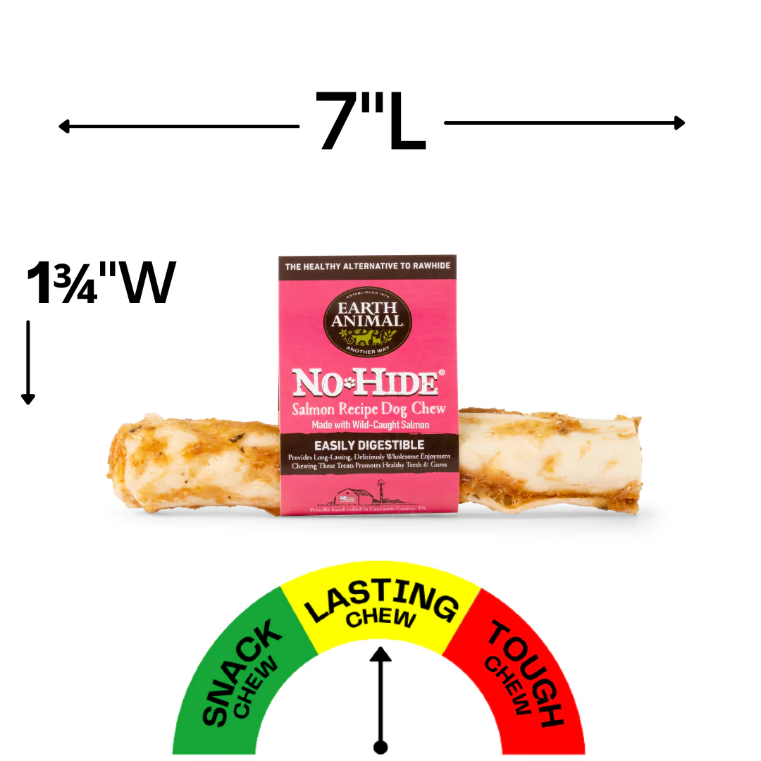 Earth Animal Salmon No-Hide® Wholesome Dog Chews- Medium, 7"