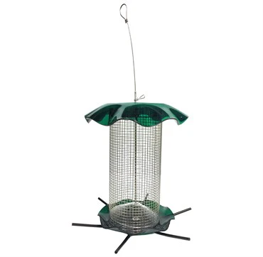 Acrylic Seed Feeder, Green, 3qt Capacity - 12in Diam x 11in H
