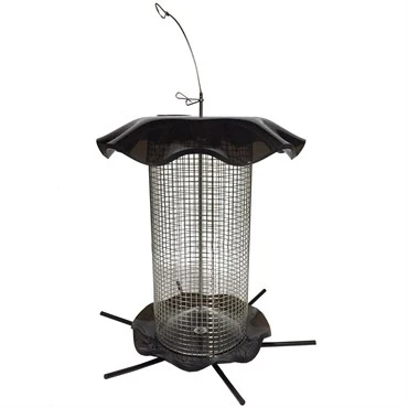 Acrylic Seed Feeder, Smokey, 3qt Capacity - 12in Diam x 11in H
