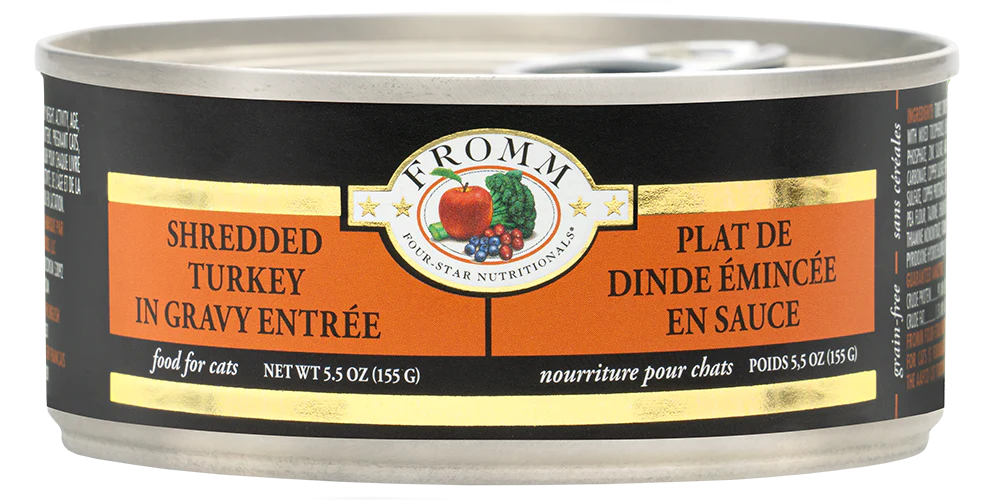 Fromm Four Star Shredded Turkey in Gravy Canned Cat Food, 3oz