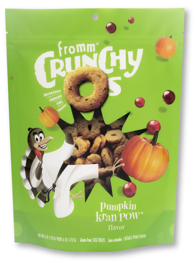 Fromm Crunchy O's Pumpkin Kran Pow Flavor Dog Treats, 6oz bag