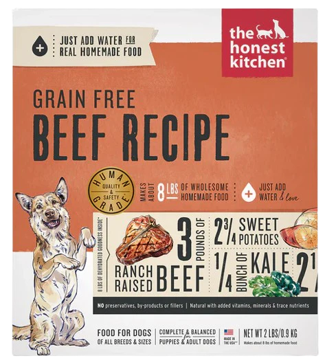 The Honest Kitchen Dehydrated Grain Free Beef Dog Food, 2lb box