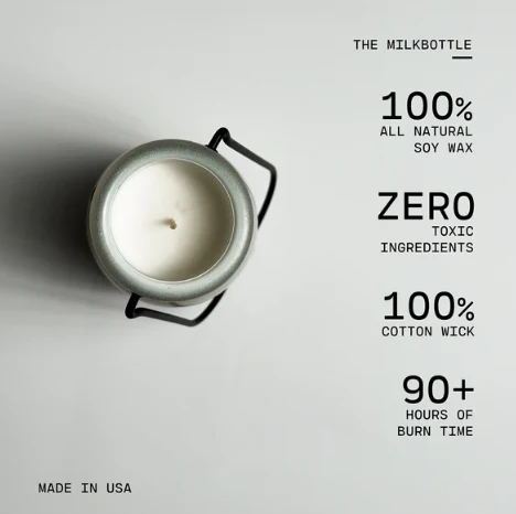 14 oz Milkbottle Candle: Cotton Blossom - Image 2
