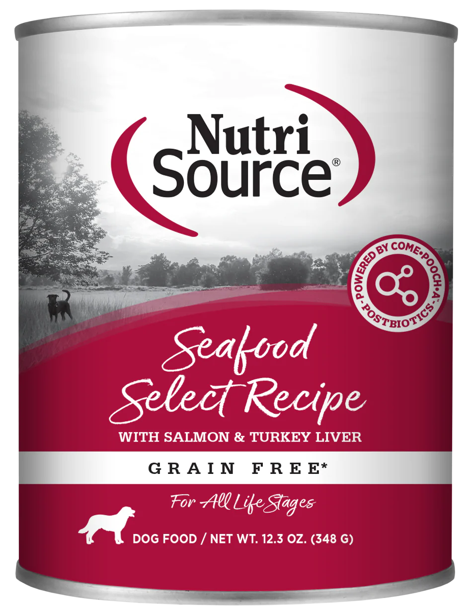 NutriSource Seafood Select Healthy Grain Free Wet Dog Food, 13oz can