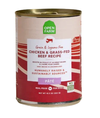 Open Farm Chicken & Grass-Fed Beef Pâté Canned Dog Food, 12.5oz