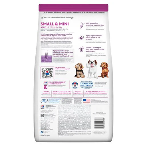 Hill's Science Diet Adult Sensitive Stomach & Skin Small & Mini Chicken Recipe Dry Dog Food, 4 lb bag - Image 2