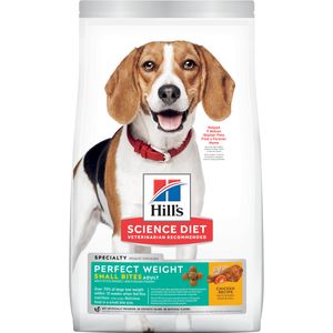 Hill's Science Diet Adult Perfect Weight Small Bites Dry Dog Food, Chicken Recipe, 4 lb Bag