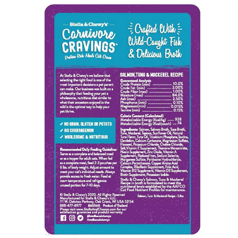 Stella & Chewy's Carnivore Cravings Salmon, Tuna & Mackerel Recipe Wet Cat Food - Image 2