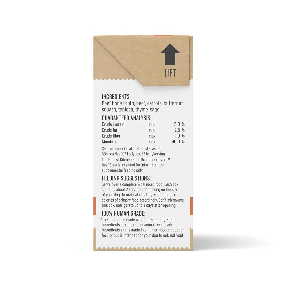 The Honest Kitchen Bone Broth Pour Overs Beef Stew Recipe Food Topper for Dogs - Image 4