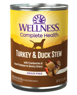 Wellness Grain Free Natural Turkey and Duck Stew with Sweet Potato and Cranberries Wet Canned Dog Food