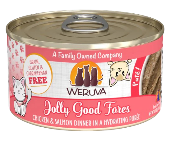 Weruva Cat Paté Jolly Good Fares Chicken & Salmon in a Hydrating Purée, 5.5oz