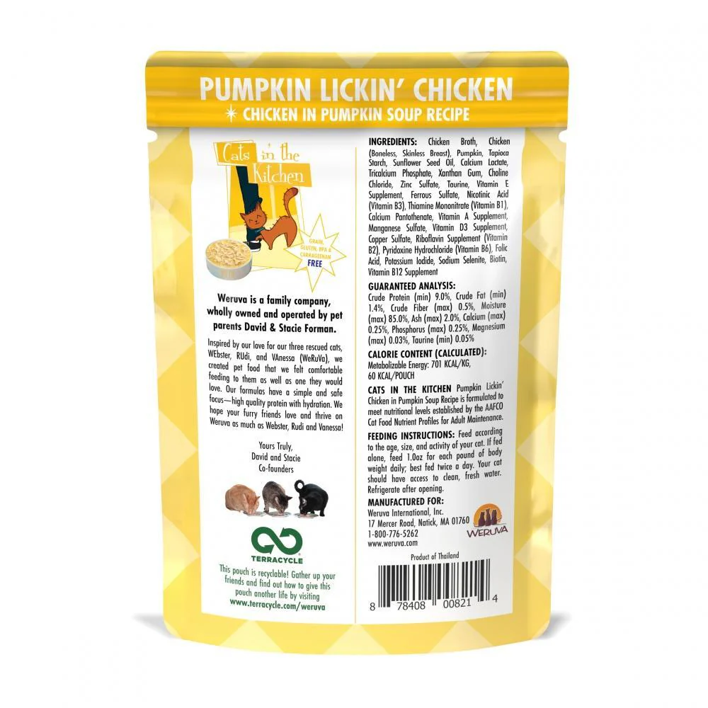 Weruva Cats In the Kitchen Pumpkin Lickin Chicken Pouches Wet Cat Food - Image 2