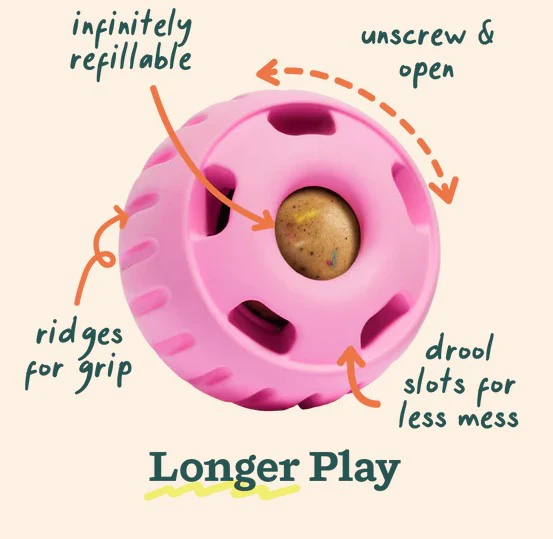 WOOF Party Pupsicle Refillable Dog Toy, Pink - Image 2